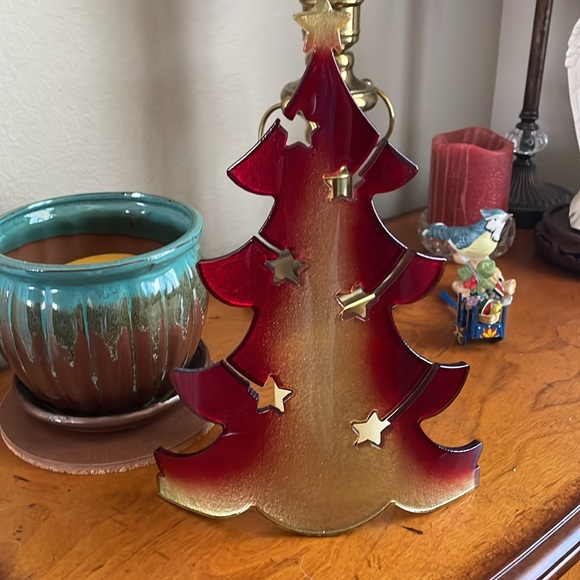 Christmas Tree Candle Screen Curved by I Vetri Di Nennella (Made in Italy) - Picture 2 of 3